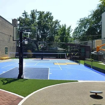 Proyek lapangan olahraga berupa lapangan basket outdoor dengan permukaan acrylic